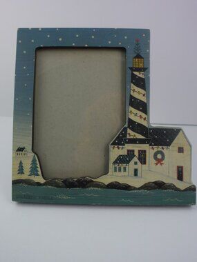 Warren Kimble Christmas Lighthouse Photo Frame